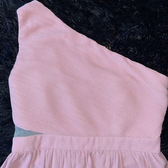 Lulus Light Pink one shoulder floor length dress - Picture 5 of 9